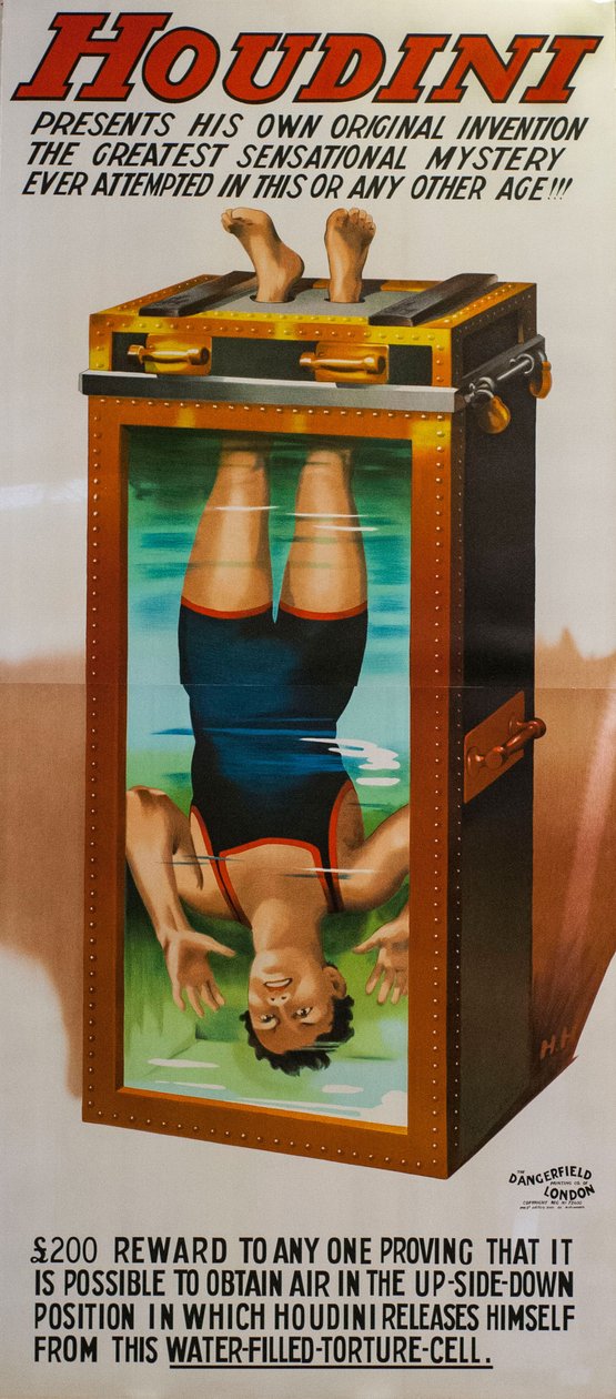 Harry Houdini. Vízi kínzócella, 1912. alkotó: Unbekannt