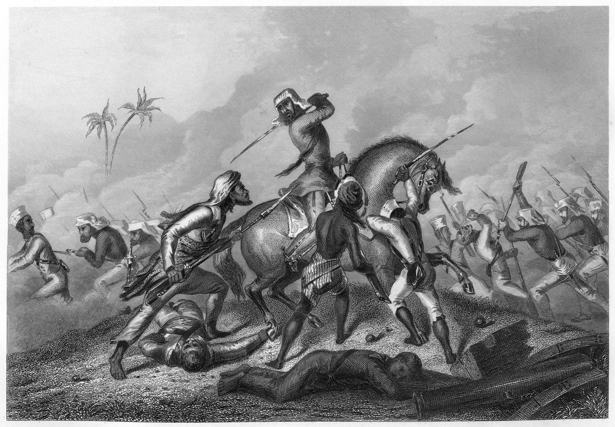 Havelocks oszlop támadja a lázadókat Cawnpore előtt, 1857, c1860 alkotó: Unbekannt