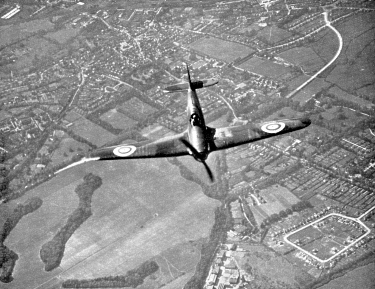 Hawker hurrikán repülés közben, brit csata, második világháború, 1940 alkotó: Unbekannt