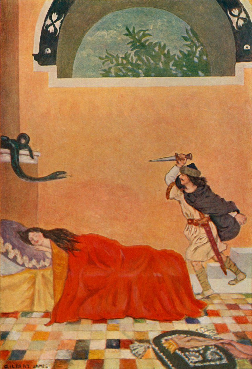 „Elborzadt, amikor meglátott egy kígyót a falon” (1917). alkotó: Unbekannt
