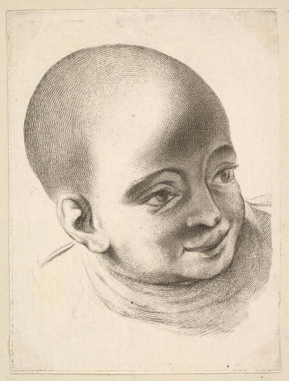 Gyermek feje, Livre de Têtes Gravées dapres F. Boucher et Autres Book of..., 18. század. alkotó: Unbekannt