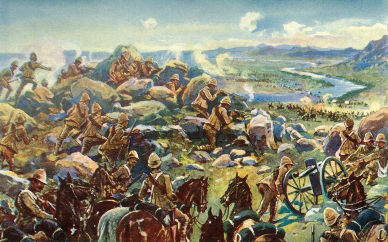 Irány Cronje – A francia tábornok blokkolja az utat Koodoosrand Driftnél, 1901. alkotó: Unbekannt