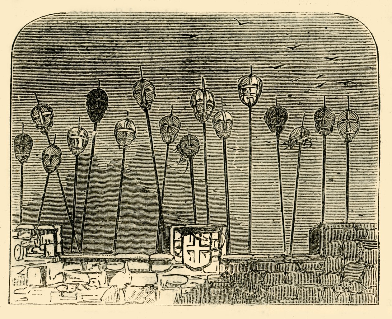 Heads on Old London Bridge, 1872. alkotó: Unbekannt