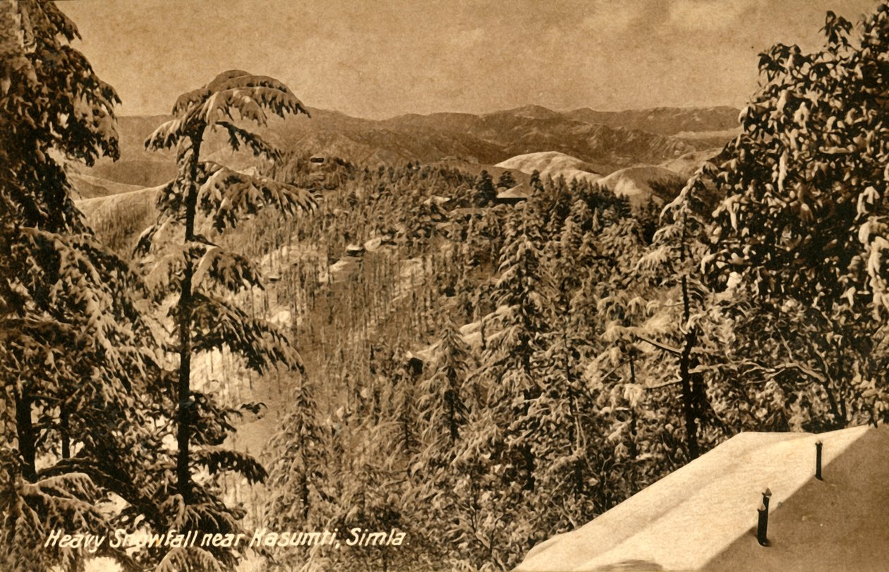 Erős havazás Kasumpti közelében, Shimla, 1918-c1939. alkotó: Unbekannt