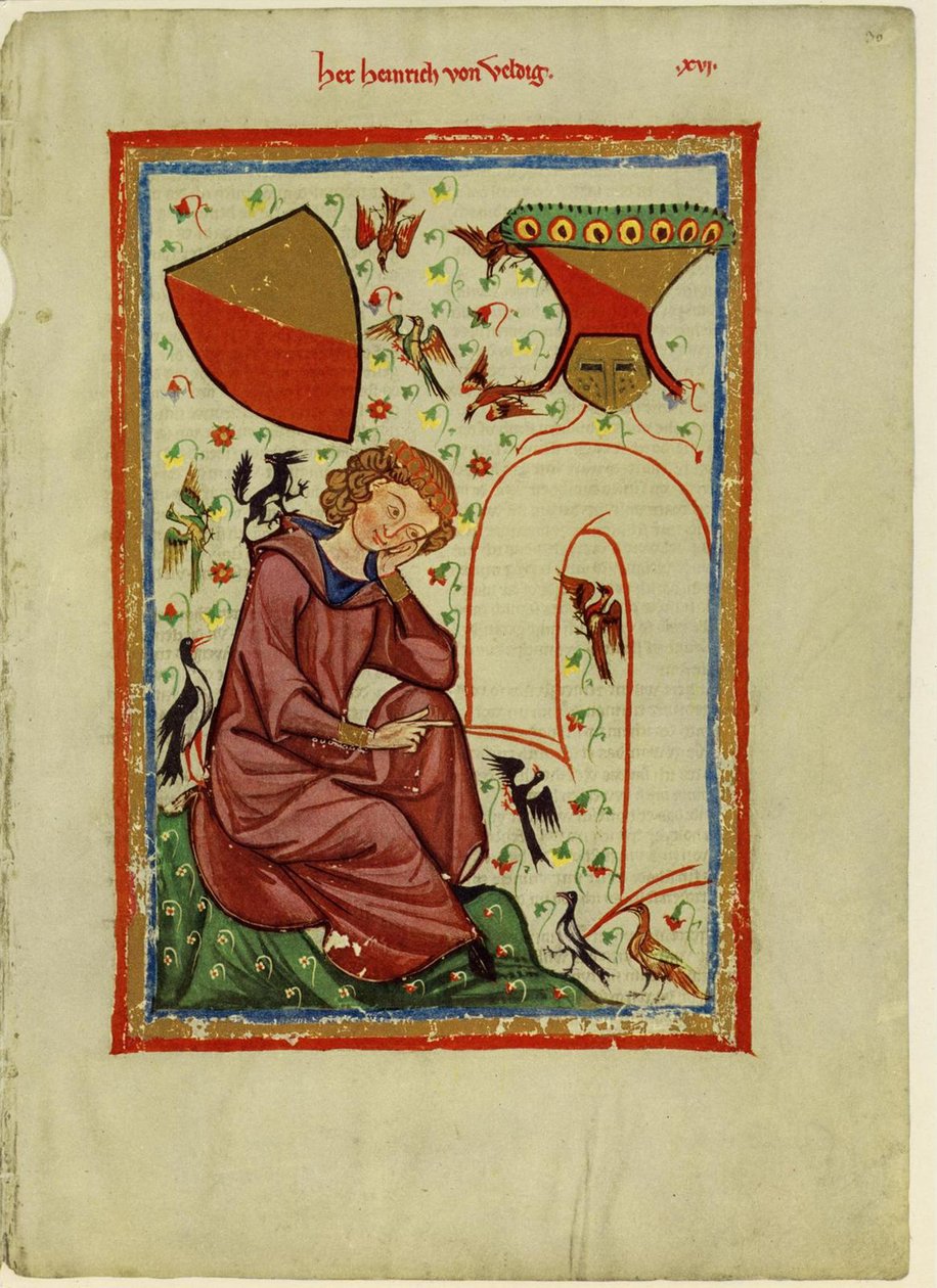 Heinrich von Veldeke a Manesse-kódexből, 1305 és 1340 között alkotó: Unbekannt