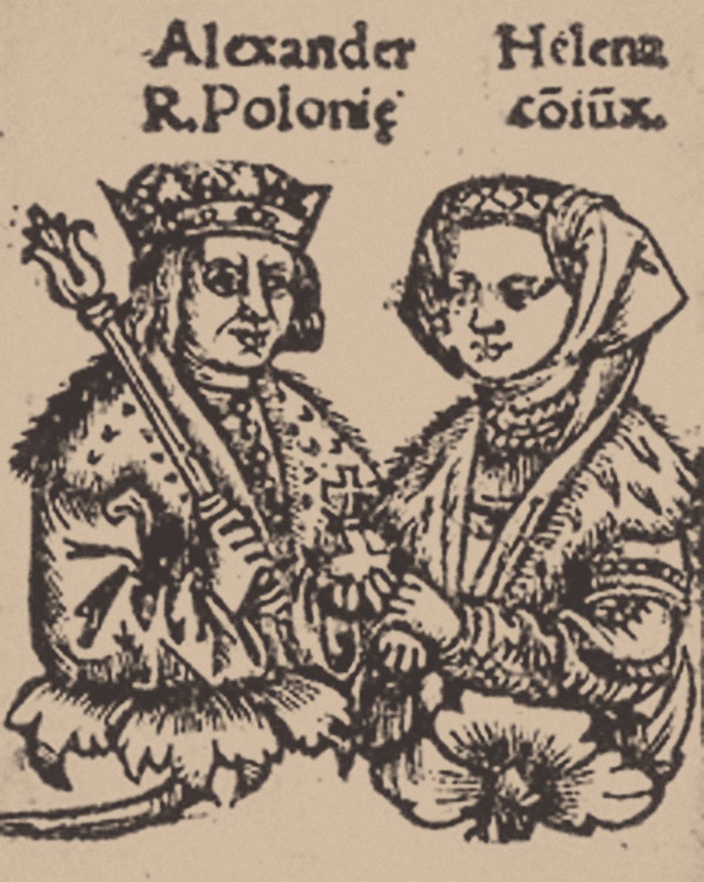 A moszkvai Helena Ivanovna Alexander Jagellonnal, 1519 alkotó: Unbekannt
