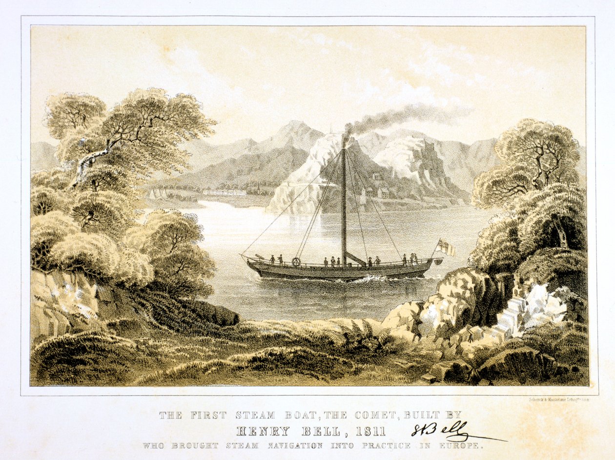 Henry Bells gőzhajó Comet 1811, 1856. alkotó: Unbekannt