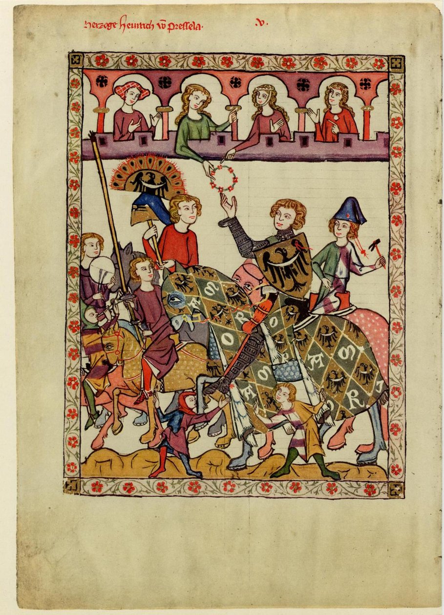 IV. Probus Henrik, Szilézia-Wroclaw hercege a Manesse-kódexből, 1305 és 1340 között alkotó: Unbekannt