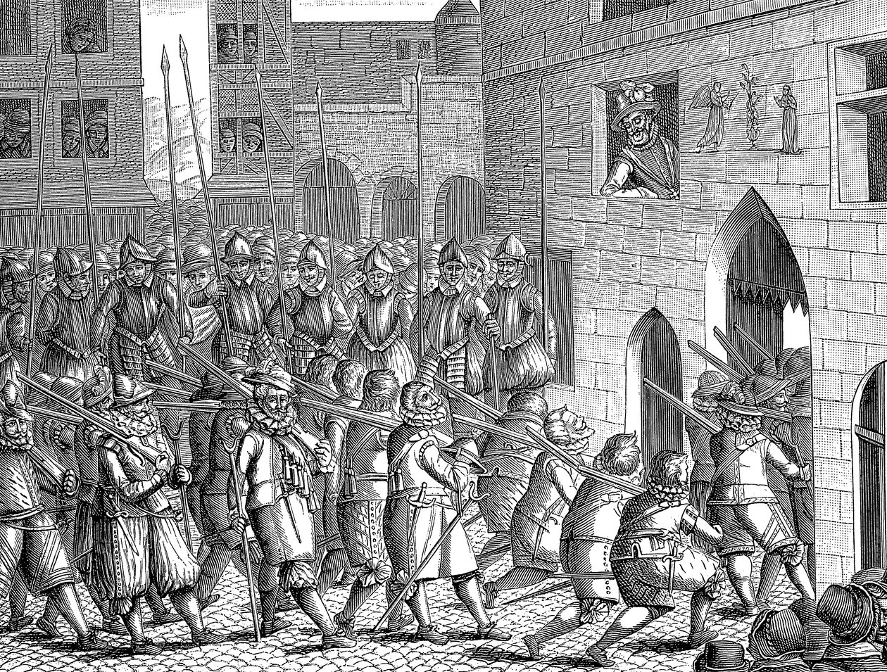 IV. francia Henrik a spanyolok Párizsból való távozását figyeli, 1594. március 22. alkotó: Unbekannt