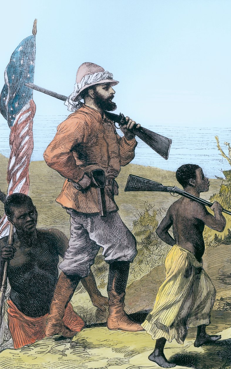 Henry Morton Stanley közeledik a Tanganyika-tóhoz, Afrika, 19. század alkotó: Unbekannt