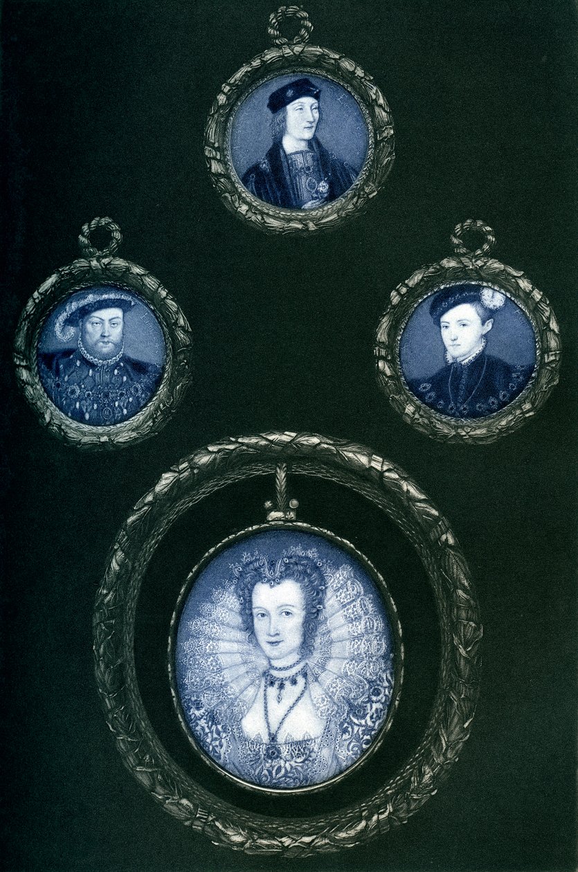 VII. Henrik, VIII. Henrik, VI. Edward, I. Erzsébet, 16. század, 1896 alkotó: Unbekannt