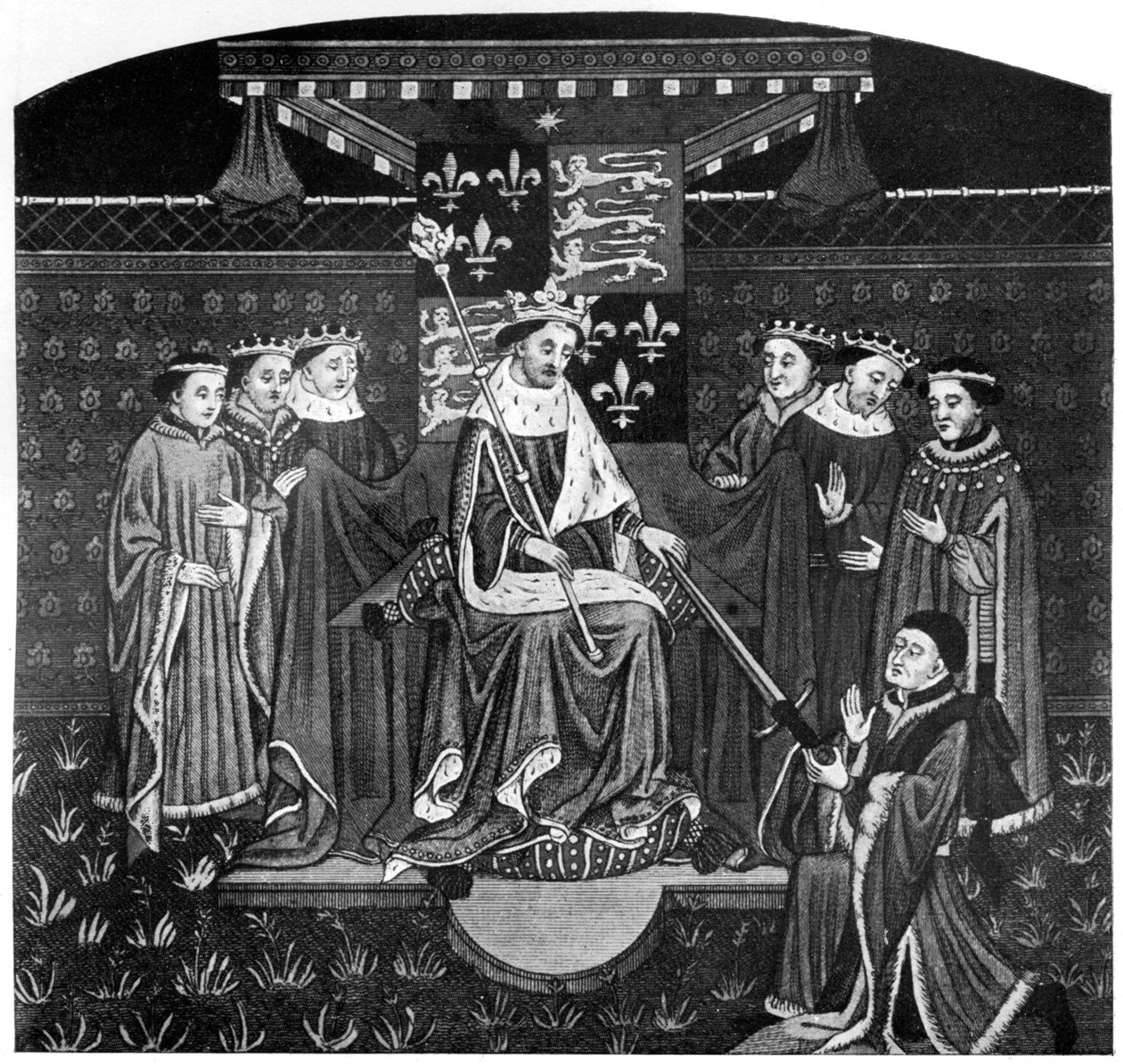 VI. Henrik kardot ad át John Talbotnak, Salisbury grófjának, 1445, 1910 alkotó: Unbekannt