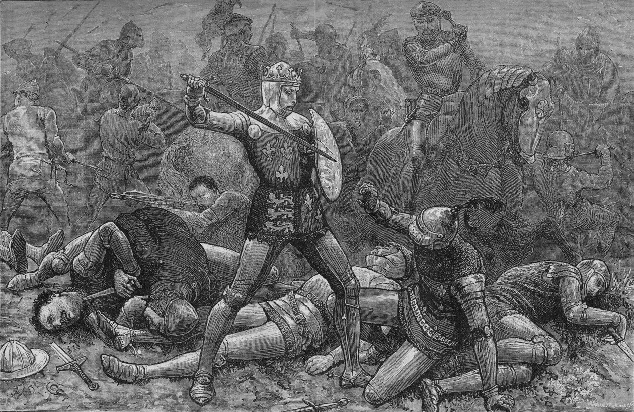 Henry és Alencon Agincourtban, 1415. október 25., 1880 alkotó: Unbekannt