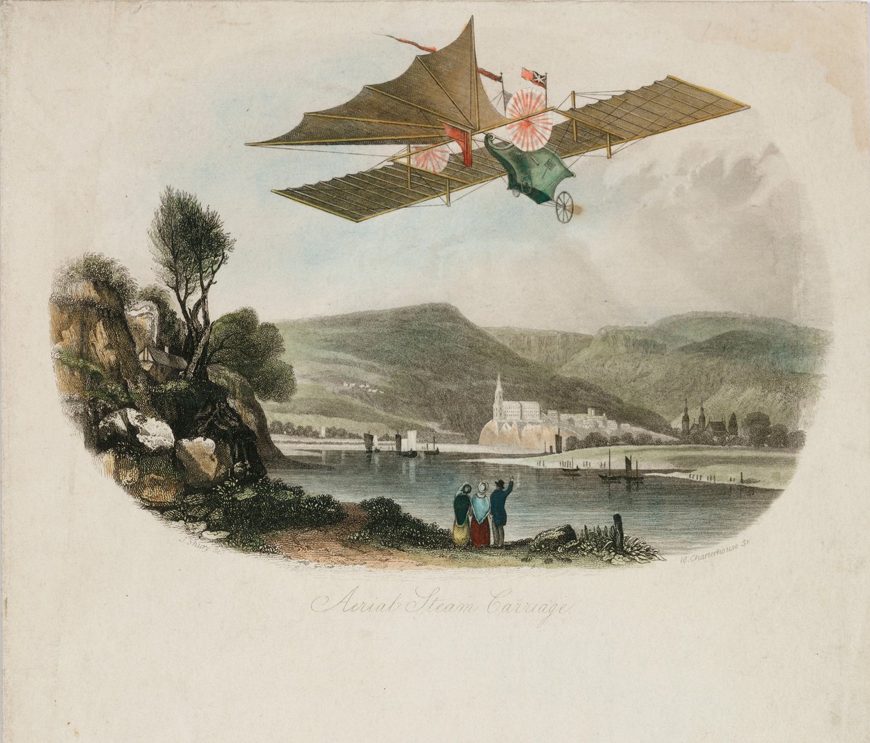 Henson „Légi gőzkocsija”, 1843 alkotó: Unbekannt