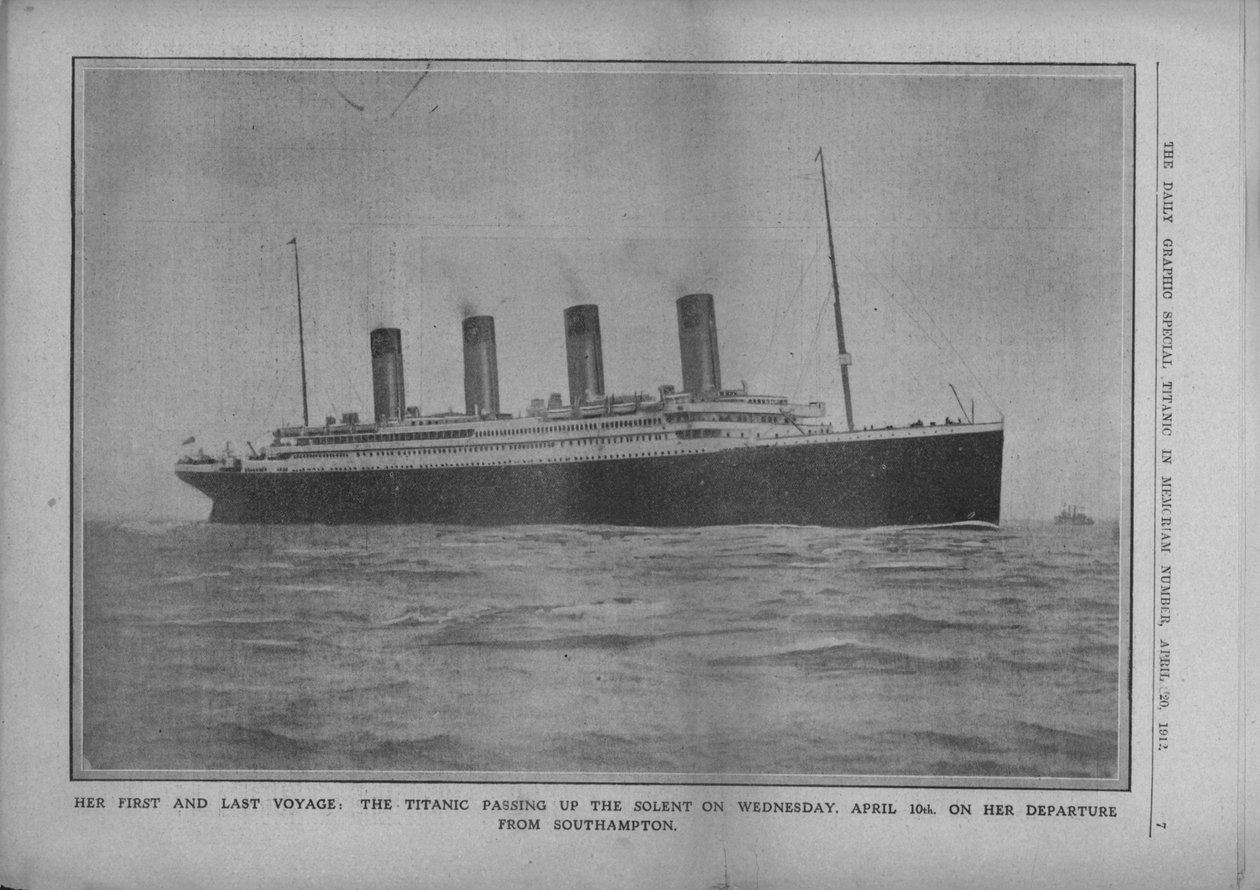Első és utolsó útja: a Titanic Passing up the Solent 1912. április 10-én, szerdán. alkotó: Unbekannt