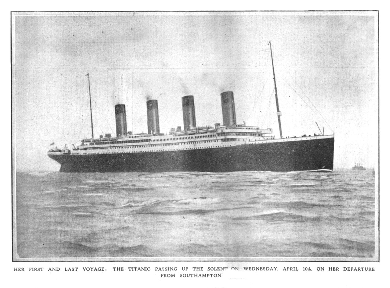 Első és utolsó útja: a Titanic Passing up the Solent 1912. április 10-én, szerdán. alkotó: Unbekannt
