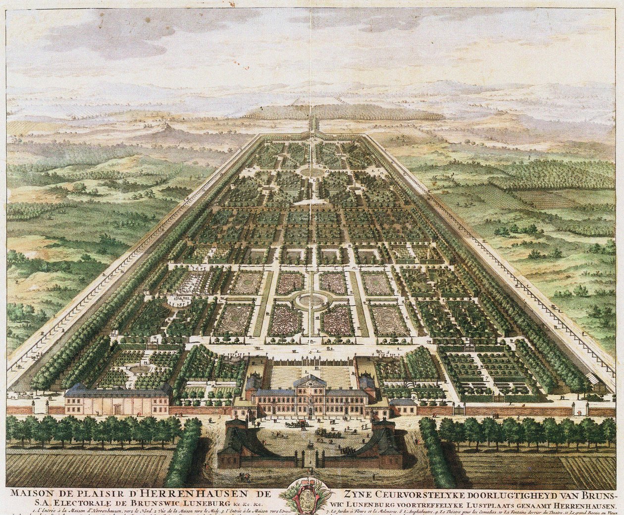 Herrenhausen: Kastély és kertek, c. 1745 alkotó: Unbekannt