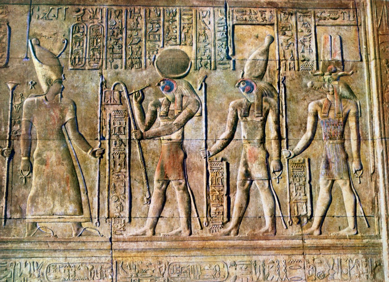 Hieroglif dombormű, Kom Ombo temploma, Egyiptom, XX. század alkotó: Unbekannt