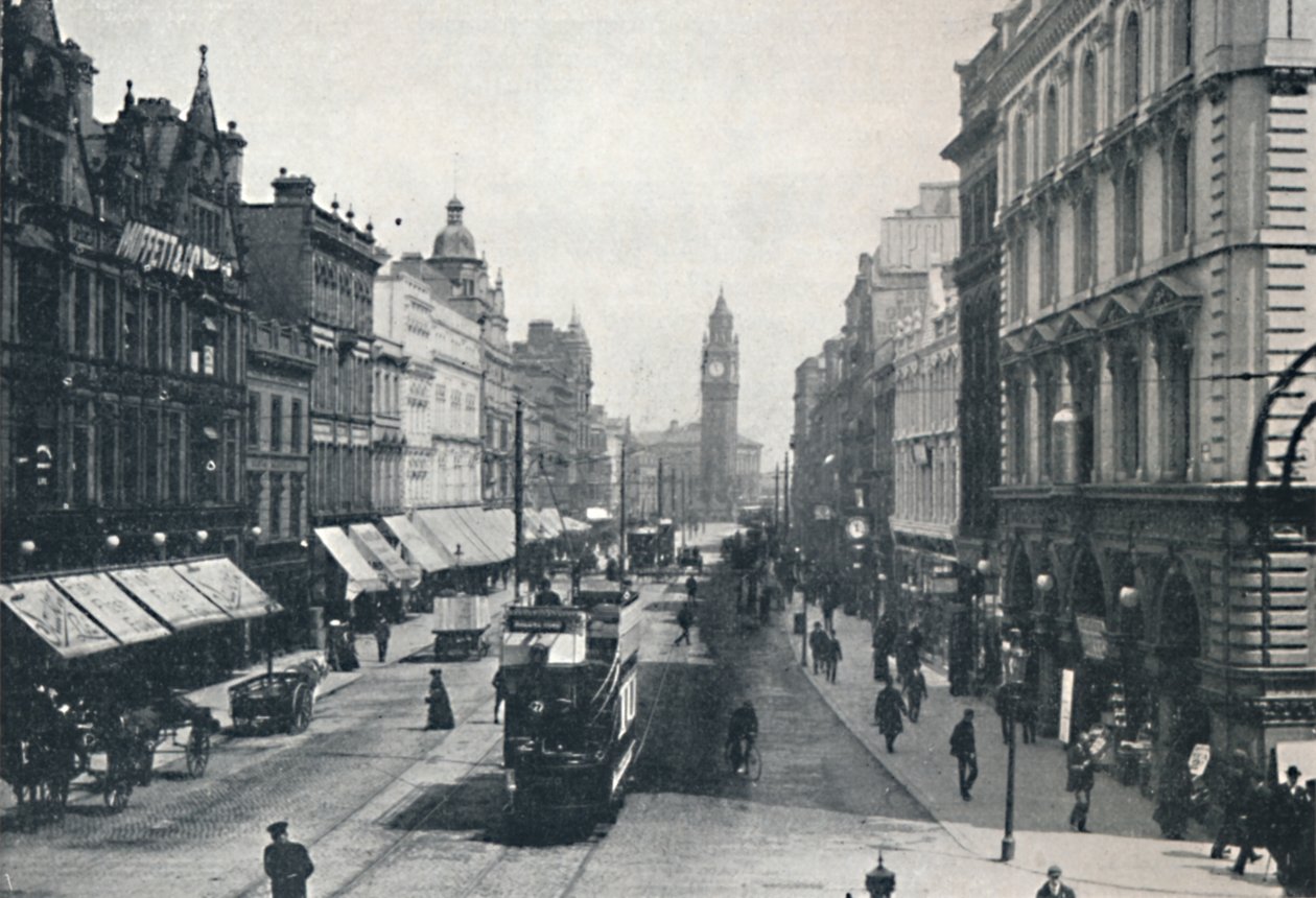High Street, Belfast, az Albert-emlékmű a távolban, 1917 alkotó: Unbekannt