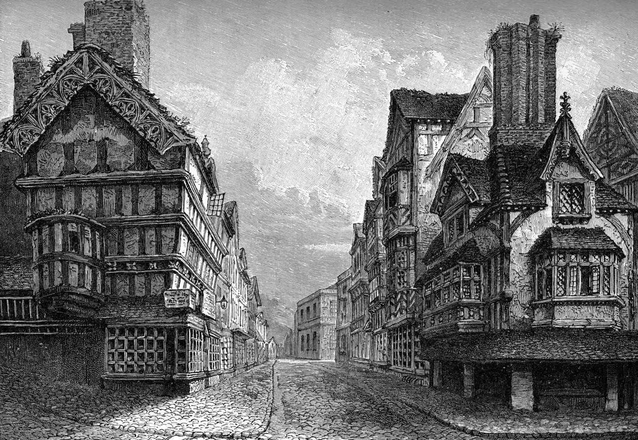 High Street, Shrewsbury, 1825-1893 alkotó: Unbekannt