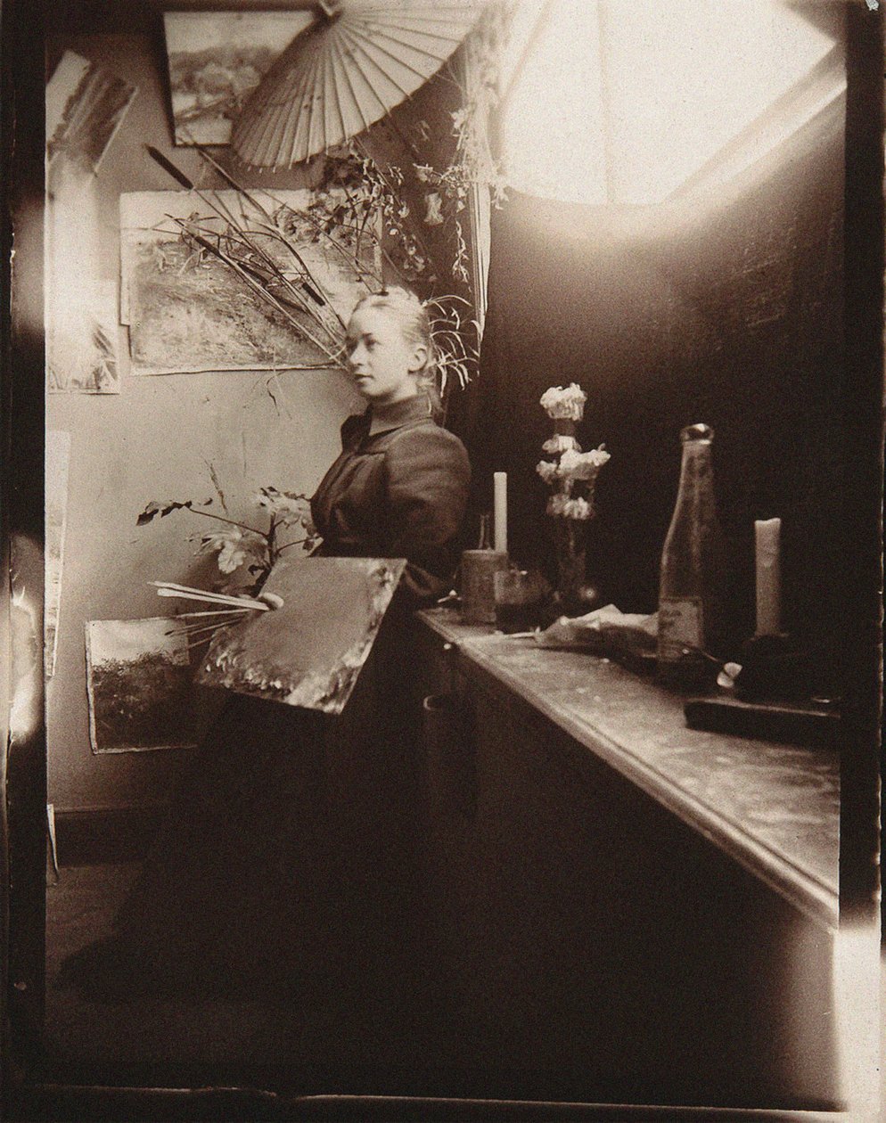 Hilma af Klint a stockholmi Kungliga Akademienben, 1885-ben. alkotó: Unbekannt