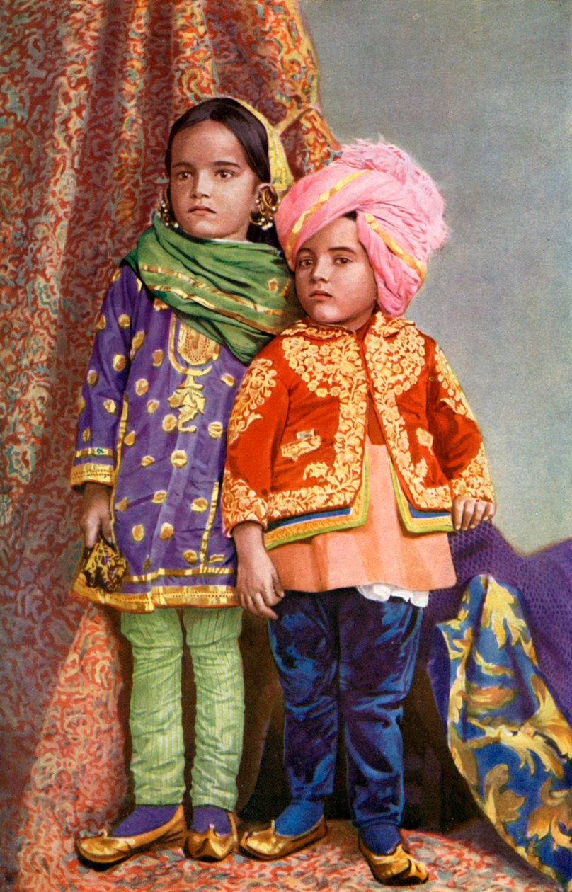 Hindu gyerekek Észak-Kasmírban, Indiában, 1922 alkotó: Unbekannt