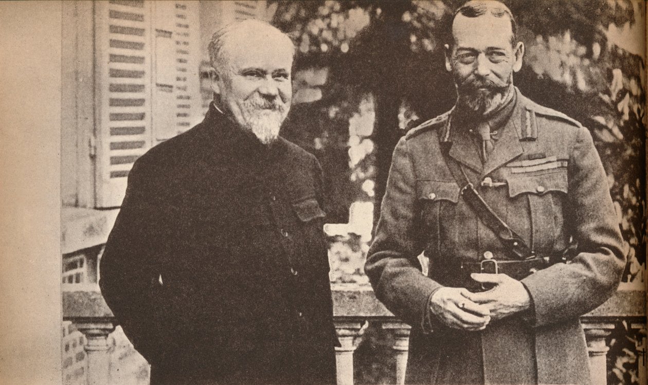 Őfelsége Poincare elnökkel a brit főhadiszálláson Franciaországban, 1916, 1935. alkotó: Unbekannt