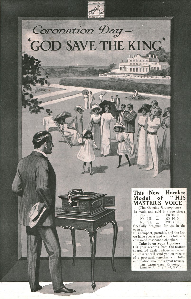 A Masters Voice reklámja, 1911. alkotó: Unbekannt
