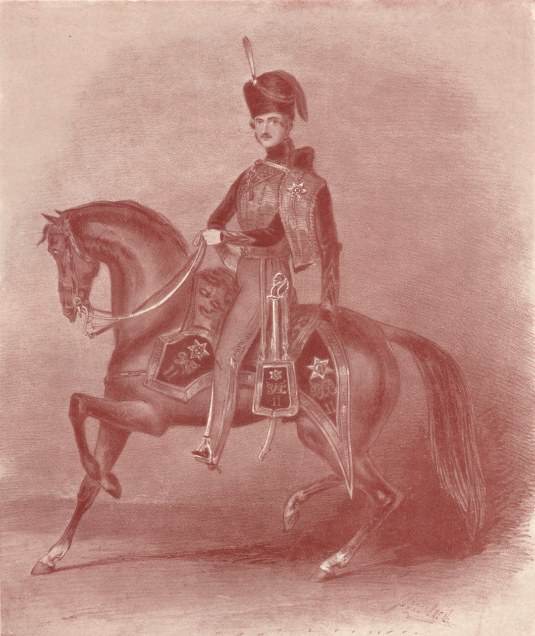 Őfelsége Albert herceg, a 11. huszár ezredes, 19. század, 1909 alkotó: Unbekannt