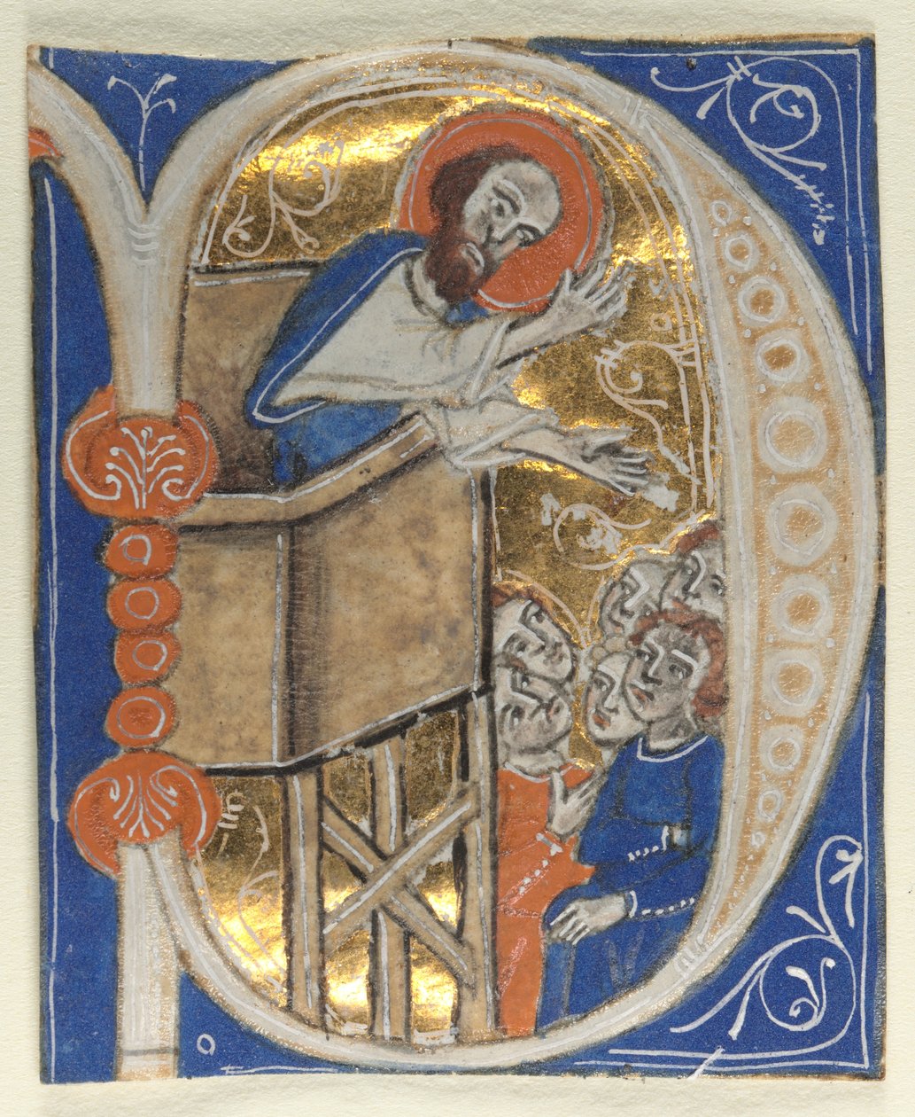 Történelmi kezdeti Kivágás egy kilenc darabos bibliakészletből, 1200-as évek. alkotó: Unbekannt