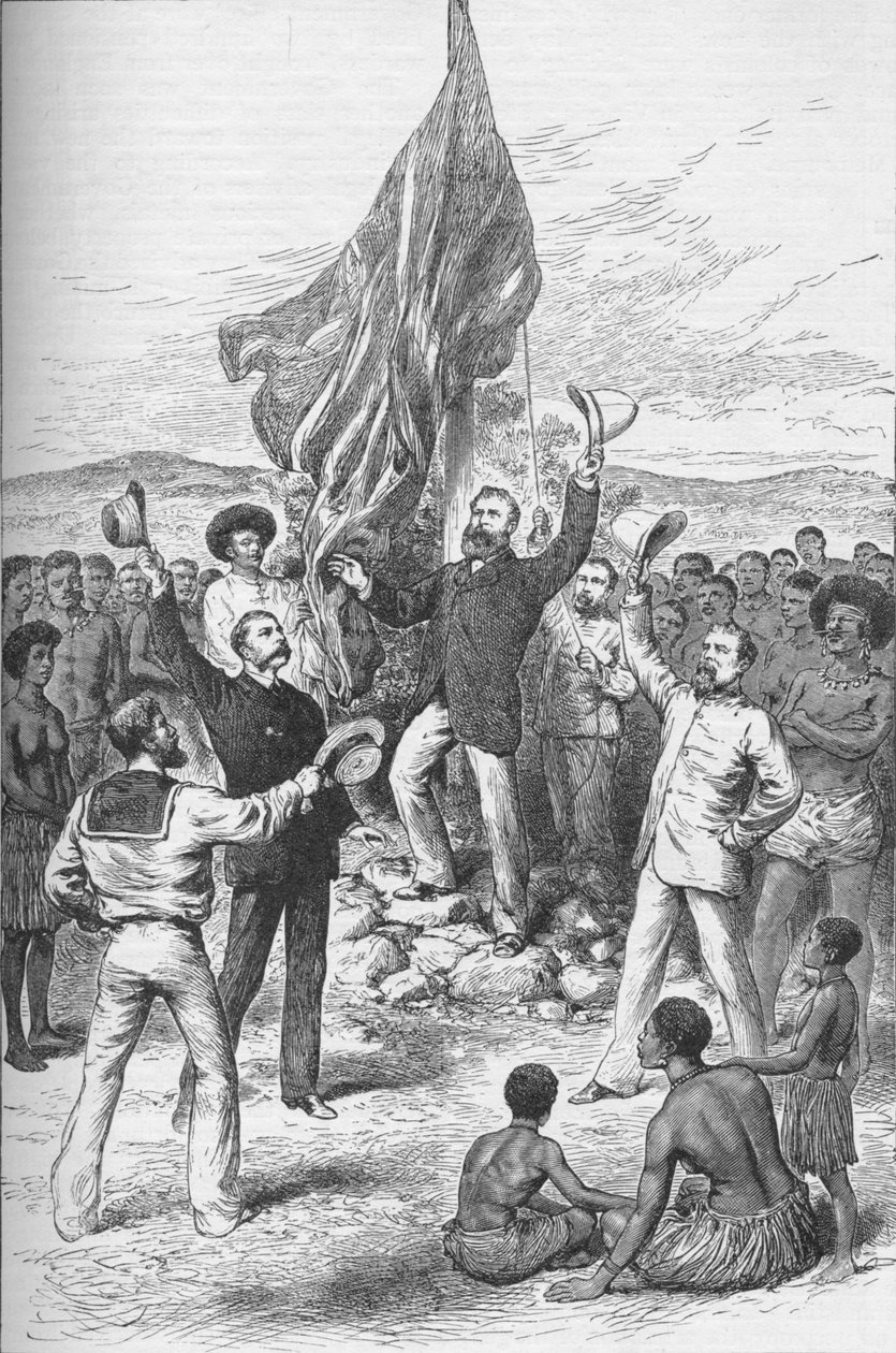A brit zászló kitűzése Új-Guineában, 1883 1908 alkotó: Unbekannt