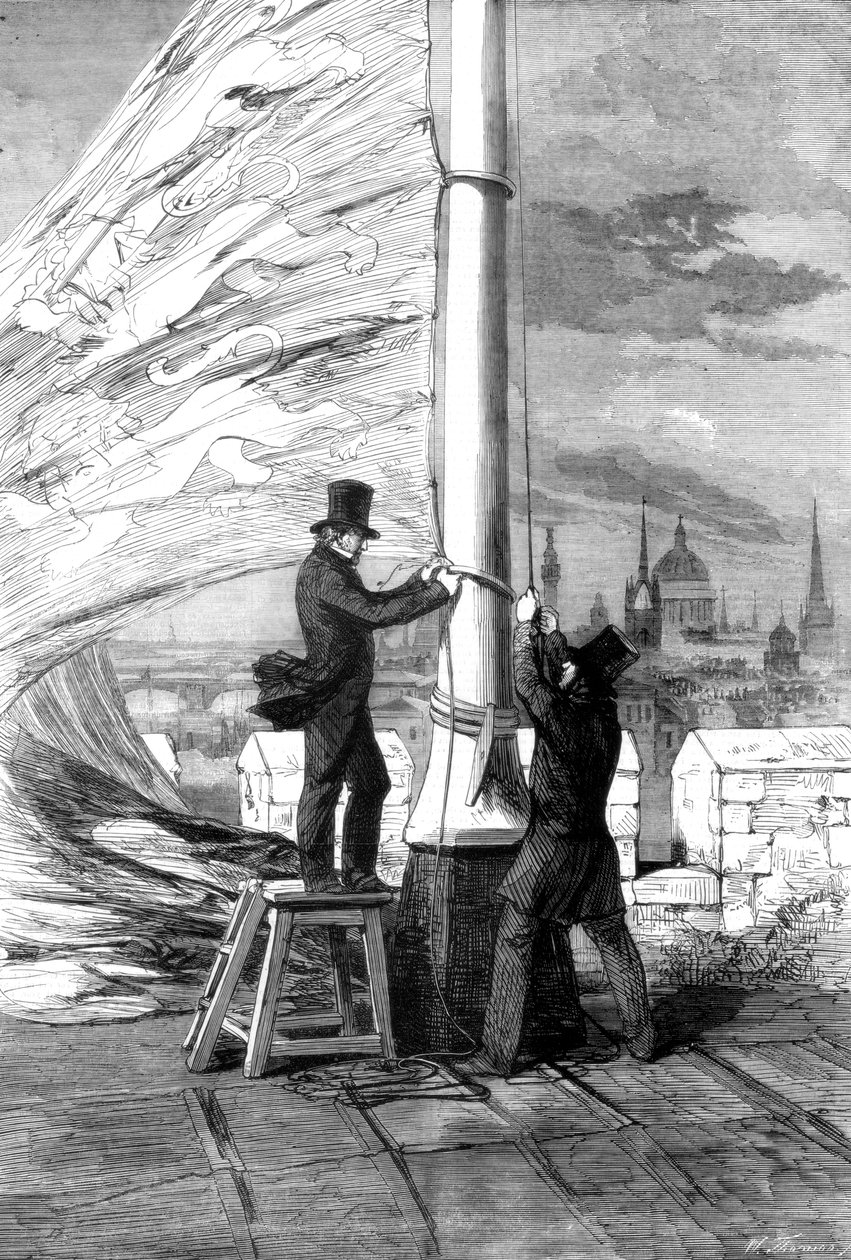 A Royal Standard emelése a Tower of Londonban, 1856 alkotó: Unbekannt