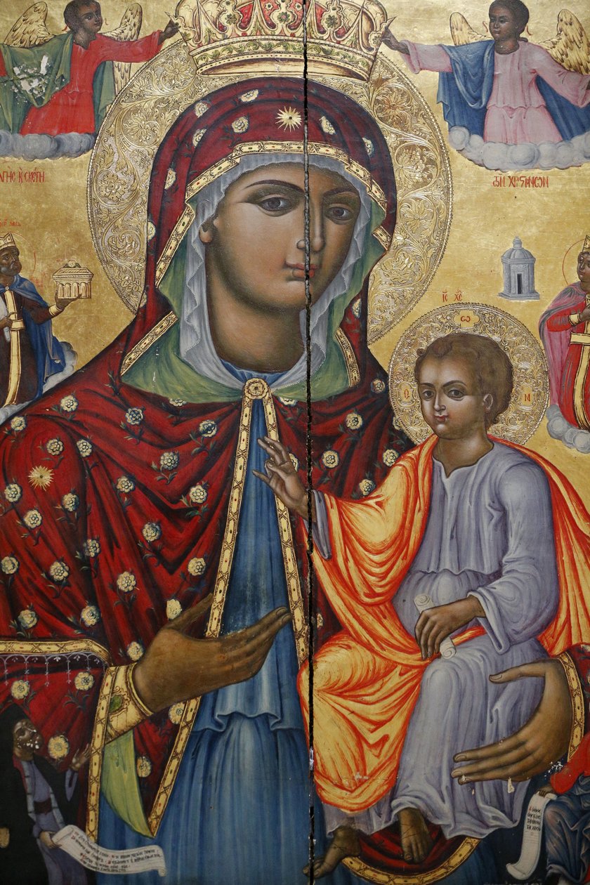 Szent Sír Templom, Görög Ortodox Katolikon, Szűz Mária és gyermek ikon, Jeruzsálem, Izrael alkotó: Unbekannt