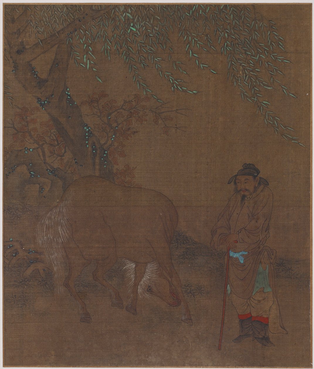 Ló és vőlegény egy fűzfa, esetleg Ming-dinasztia alatt, 1368-1644. alkotó: Unbekannt