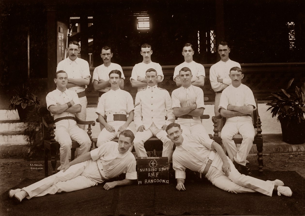 Az 1. Királyi Munster Fusiliers Kórházrendőrei, Rangoon, Burma, 1913 alkotó: Unbekannt