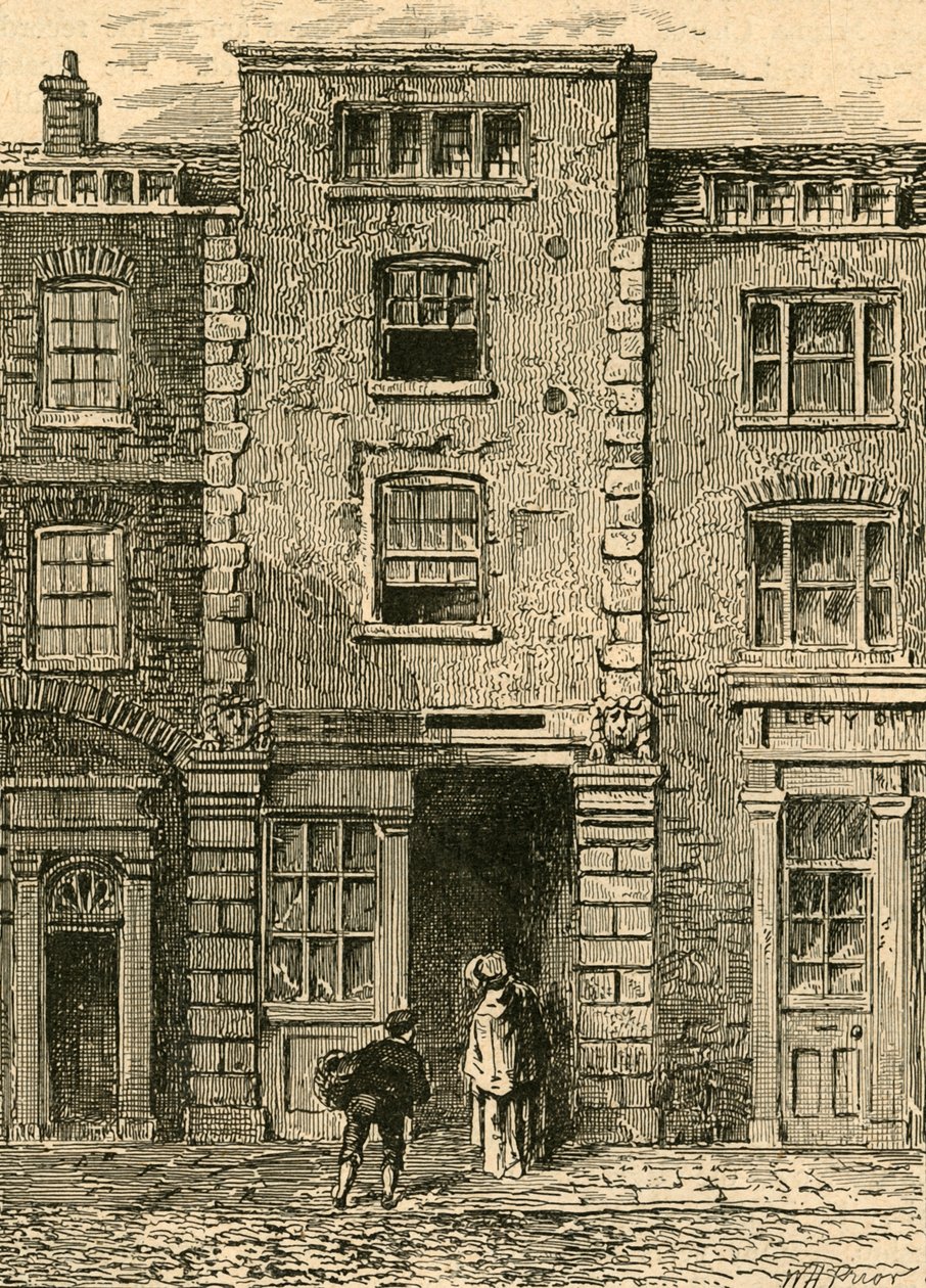 Dryden elfoglalta a házat a Fetter Lane-ben, 1897. alkotó: Unbekannt