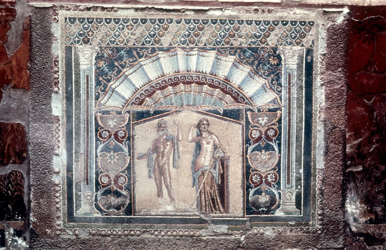 Neptun-ház és Amfitrit mozaik, római, Herculaneum, c69 alkotó: Unbekannt