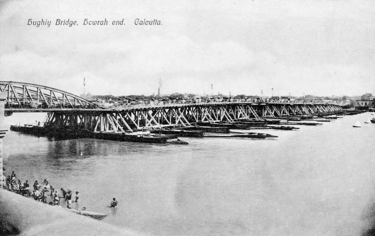Howrah híd a Hooghly folyón, Kalkutta, India, 20. század eleje alkotó: Unbekannt