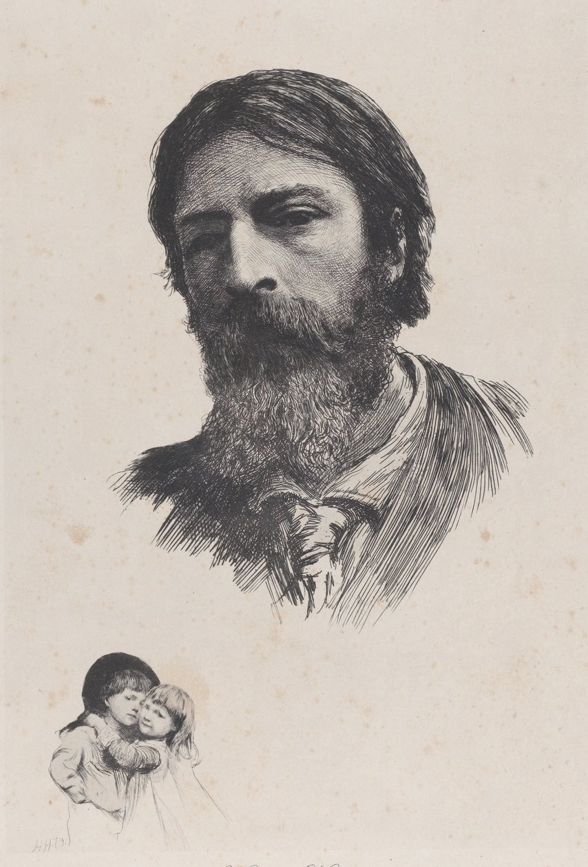 Hubert Herkomer A.R.A. és gyermekei 1879 után. alkotó: Unbekannt