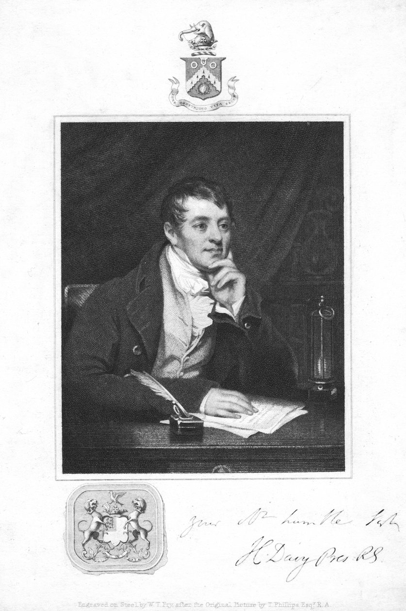 Humphry Davy angol kémikus, 1821 alkotó: Unbekannt