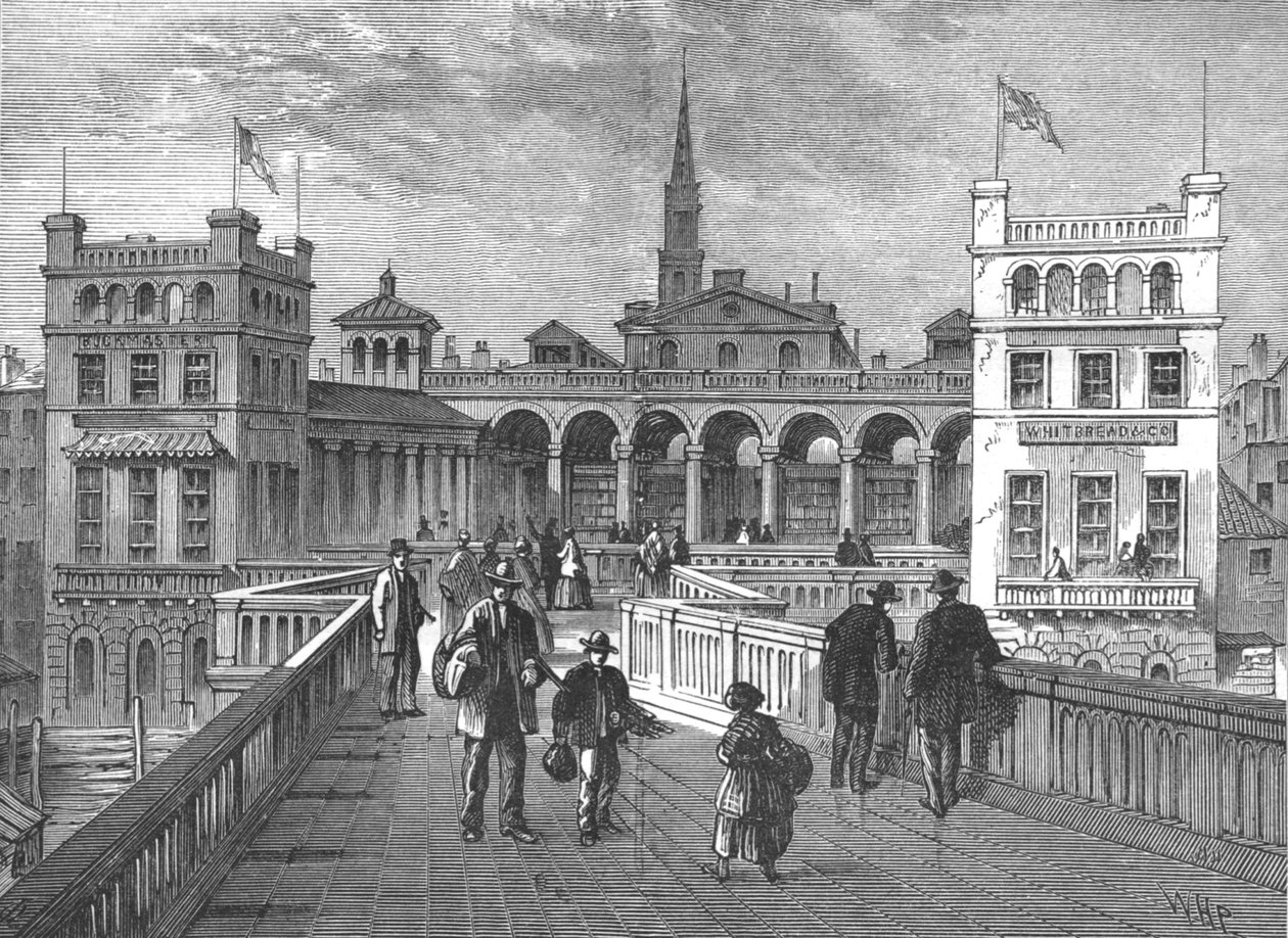 Hungerford Market a hídról, 1850 1897 alkotó: Unbekannt