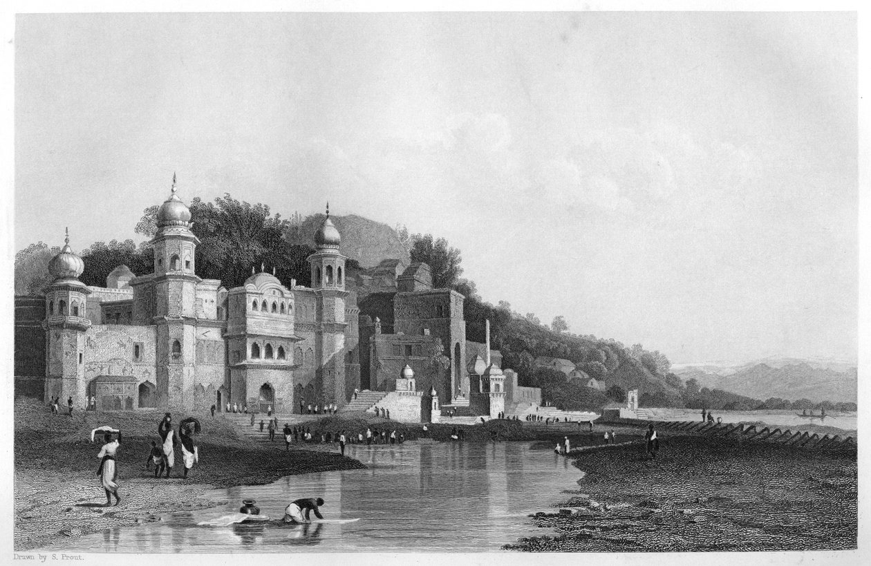 Hurdwar, hindu zarándokhely, India, 1860 körül alkotó: Unbekannt