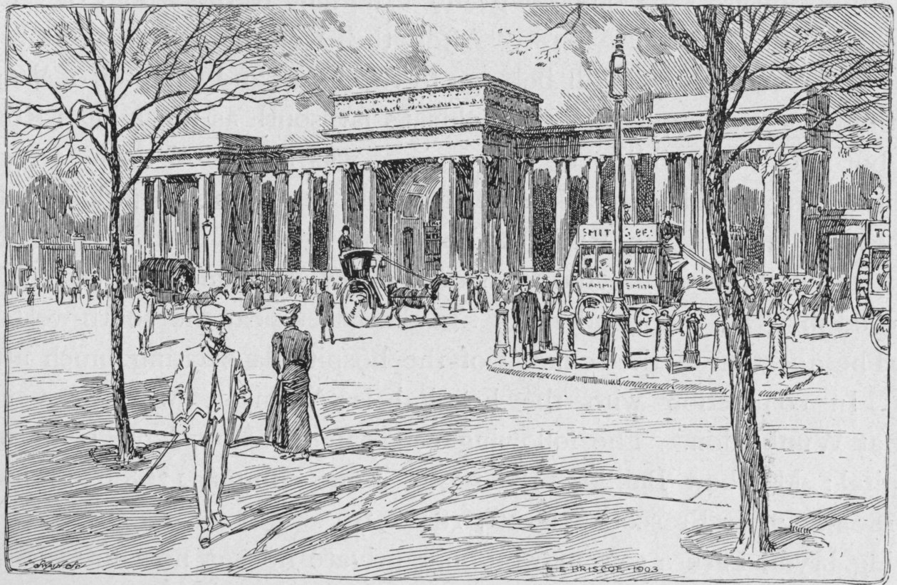 Hyde Park Corner, London, 1903, 1911 alkotó: Unbekannt