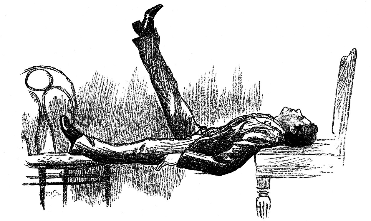 Hipnotizált alany katalepsziás állapotban, 1891 alkotó: Unbekannt