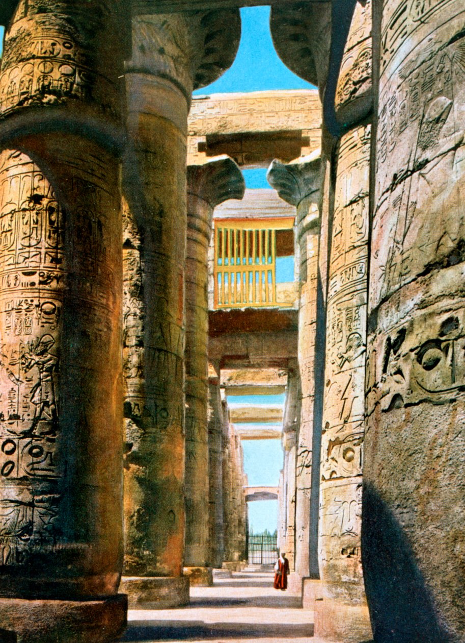Hypostyle Hall, karnaki templomegyüttes, Luxor, Egyiptom, XX. század alkotó: Unbekannt