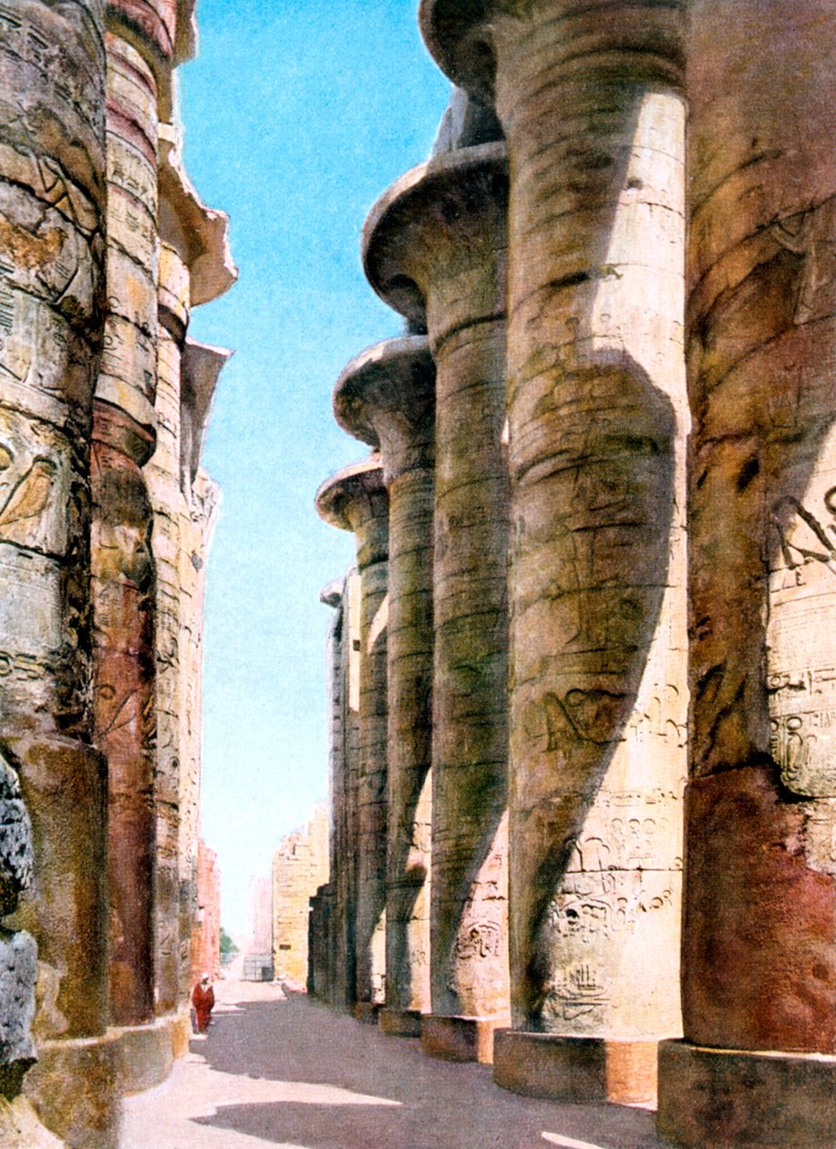 Hypostyle Hall, karnaki templom, Luxor, Egyiptom, XX. század alkotó: Unbekannt