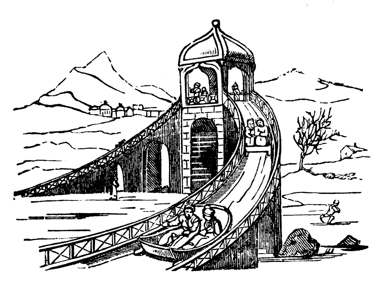 Jéghegy, mesterséges szánkópálya, Oroszország, 1836 alkotó: Unbekannt