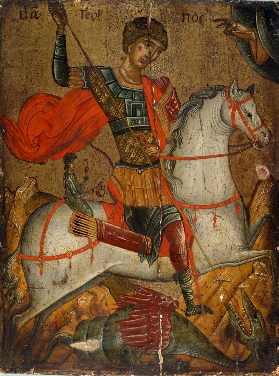 A sárkányt megölő Szent György ikon, XV-XVI. század alkotó: Unbekannt