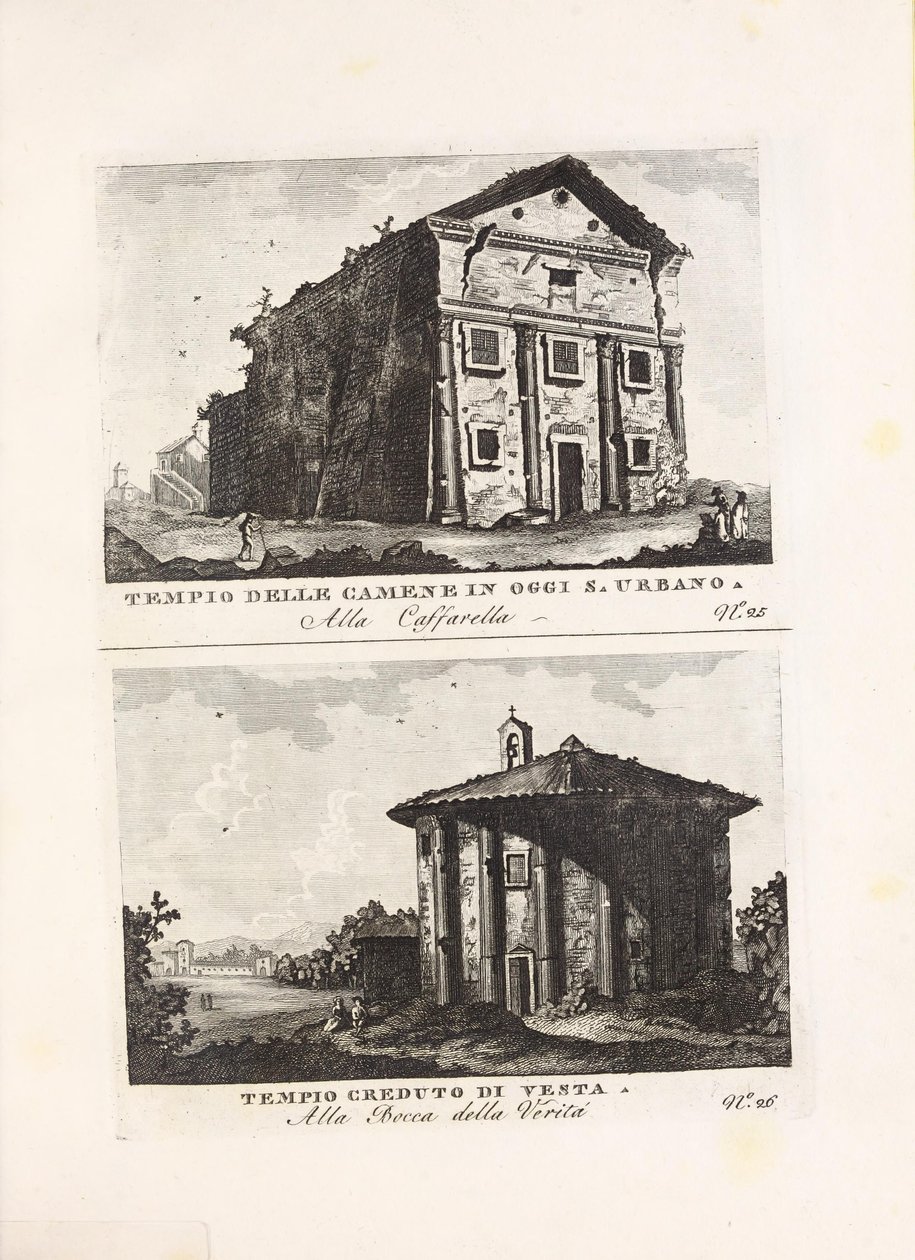 Illustrasjon hentet fra boken Ősi és modern nézetek Róma legérdekesebb városai av ukjent forfatter og utgitt av By Venanzio Monaldini, Stefano Piale in Piazza di Spagna (it, [kb. 1820]) alkotó: Unbekannt