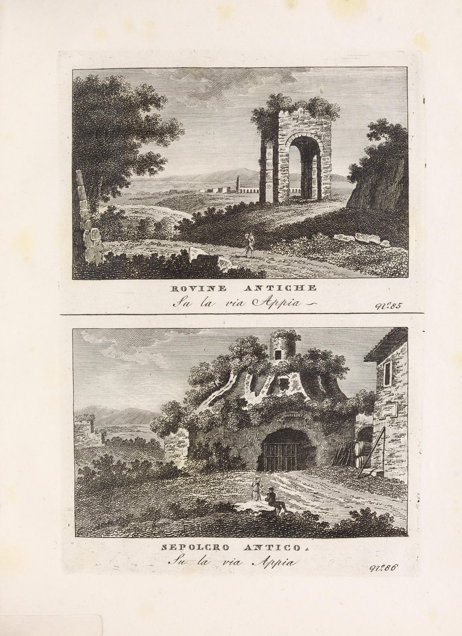 Illustrasjon hentet fra boken Ősi és modern nézetek Róma legérdekesebb városai av ukjent forfatter og utgitt av By Venanzio Monaldini, Stefano Piale in Piazza di Spagna (it, [kb. 1820]) alkotó: Unbekannt